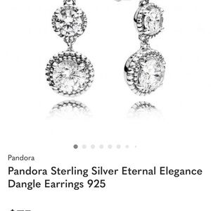 Pandora Silver Sparkling Dangle Earrings
